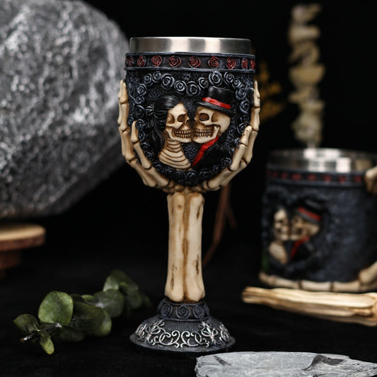 Couple Decorative Red Wine Glass Resin Stainless Steel