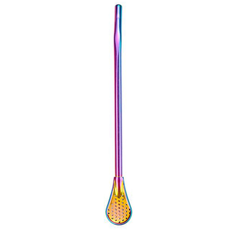 Stirring Spoon With Stainless Steel Filter Straw Mate Drink