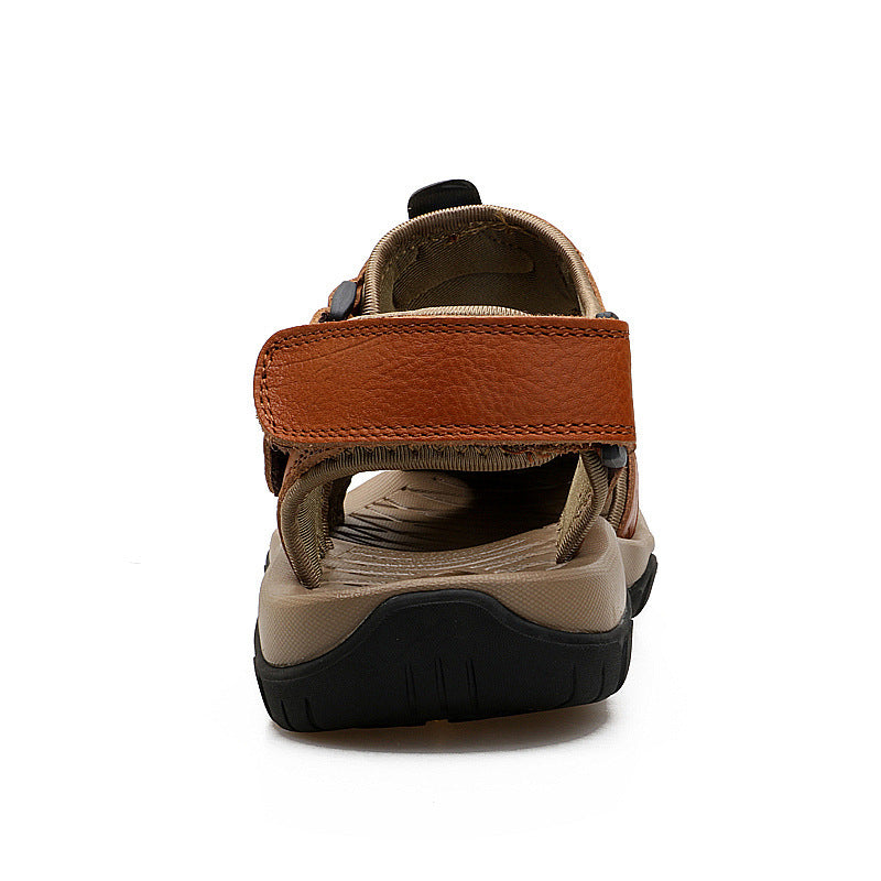 Large Size Two-layer Leather Toe Outdoor Casual Sandals