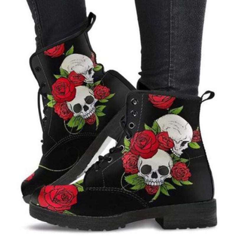 High-Top Skull Martin Boots