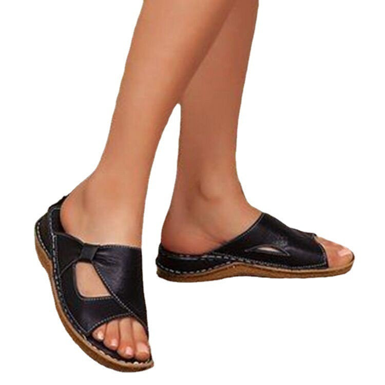 Korean Style Wild Beef Tendon Soft Sole Fish Mouth Shoes