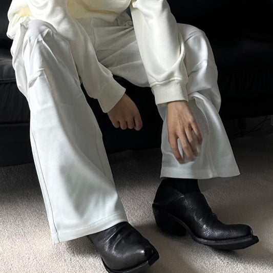 Black Retro Unisex Small Leather Shoes With Height Increase