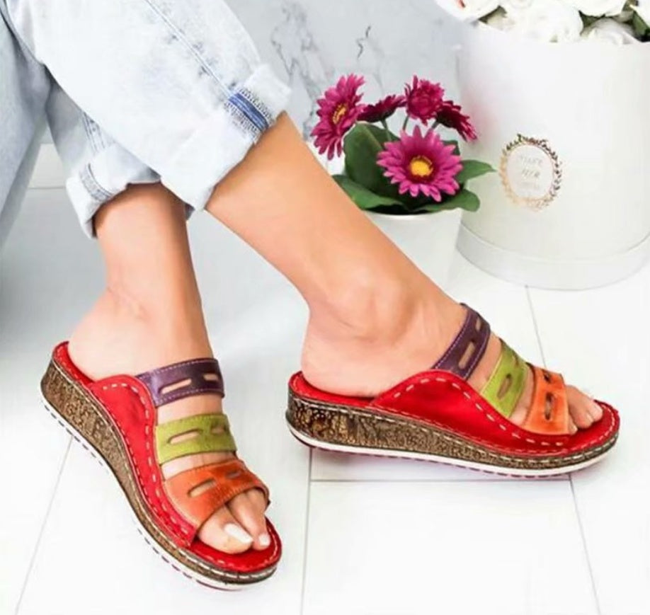 Car Line Hollow Color Leisure Sandals And Slippers