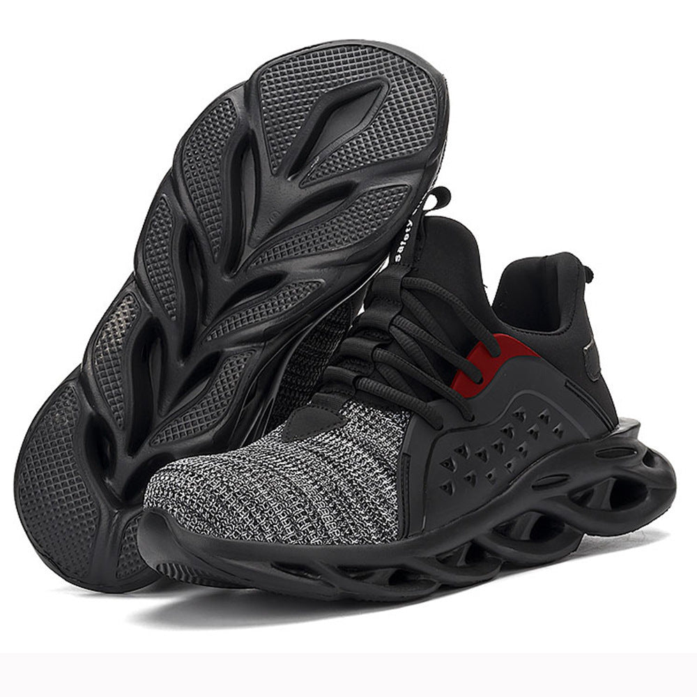 Flying fabric four seasons safety shoes