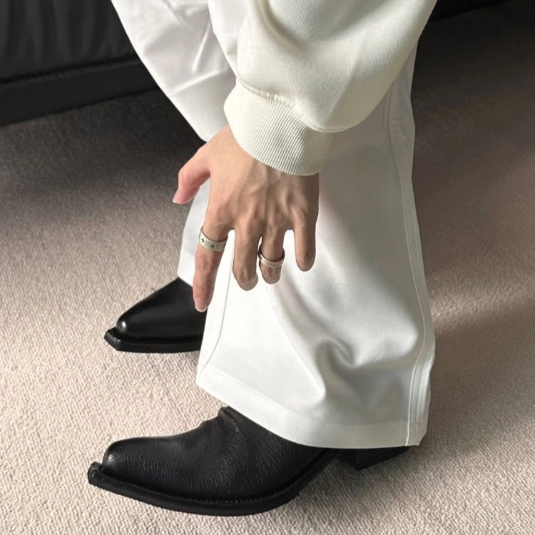 Black Retro Unisex Small Leather Shoes With Height Increase