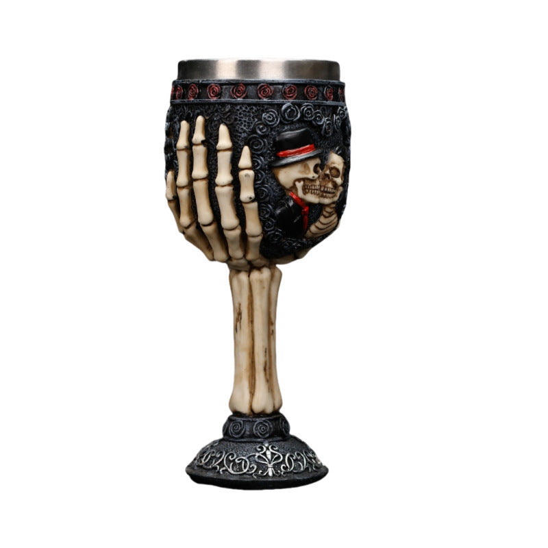 Couple Decorative Red Wine Glass Resin Stainless Steel