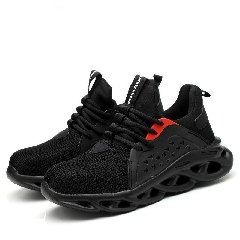 Flying fabric four seasons safety shoes