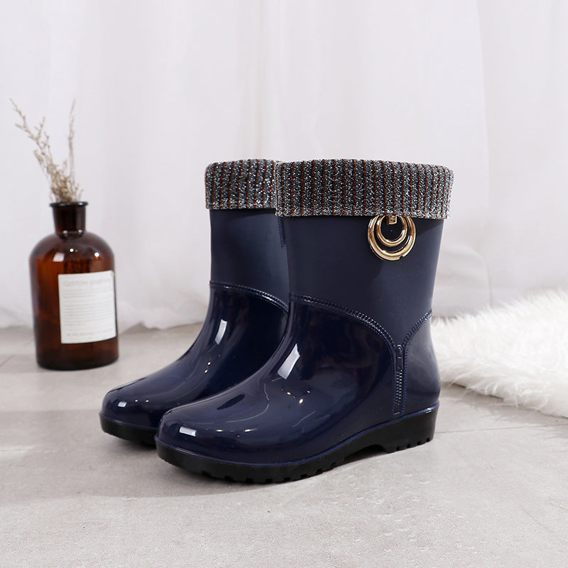 Fashion Plus Velvet Ladies Waterproof Shoes