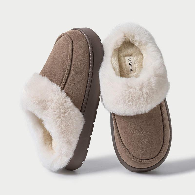 Indoor Home Non-slip Plush Thermal Base Men's Cotton Slippers