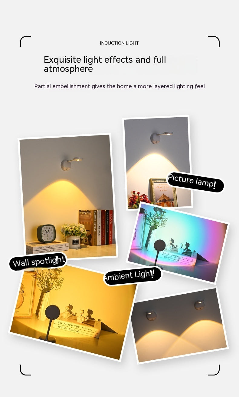 Smart Rechargeable Induction Lamp Wiring Free Punch-free Wall Lamp
