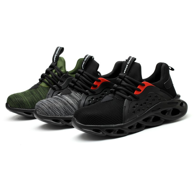 Flying fabric four seasons safety shoes