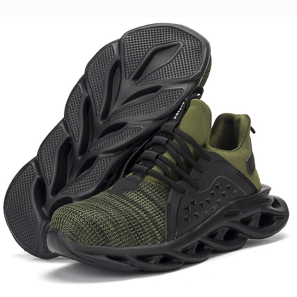 Flying fabric four seasons safety shoes