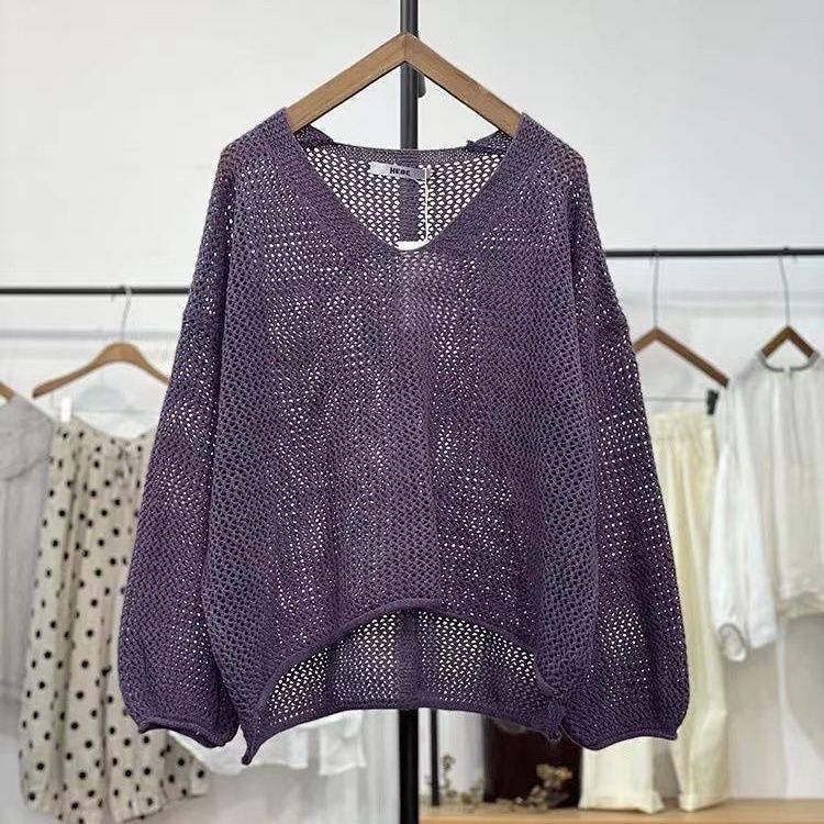 Loose Spring And Summer Sun Protection Casual Thin Mom Top Mesh