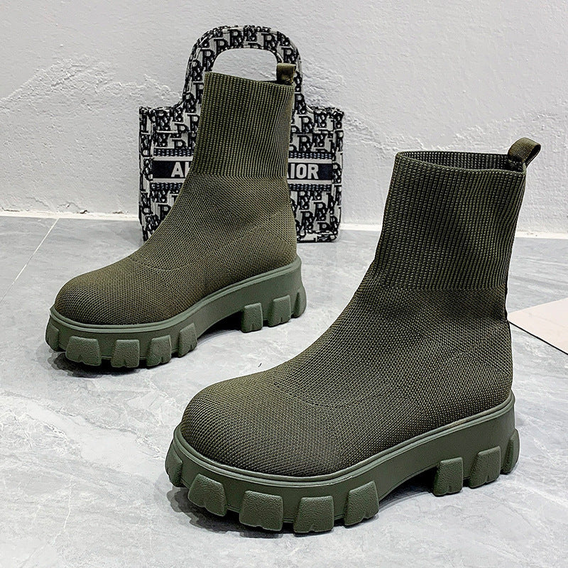 European And American Mid-tube Boots Set Foot Large Size