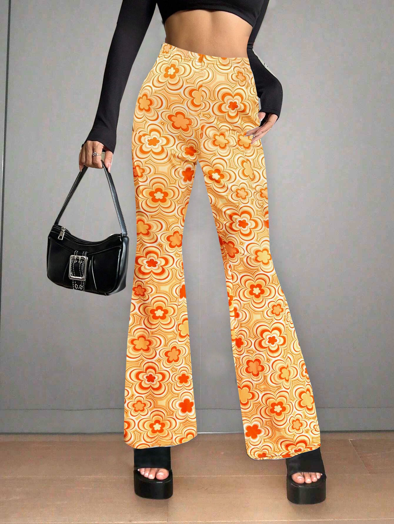 Floral Print Casual Jumpsuit Micro-elasticity