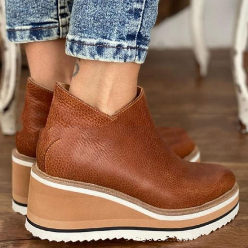 New Style Flat Side Zipper Shoes For Autumn And Winter