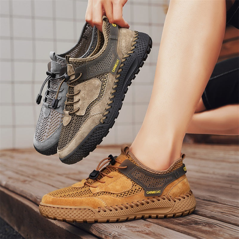 Hand-stitched All-match Breathable Comfortable Genuine