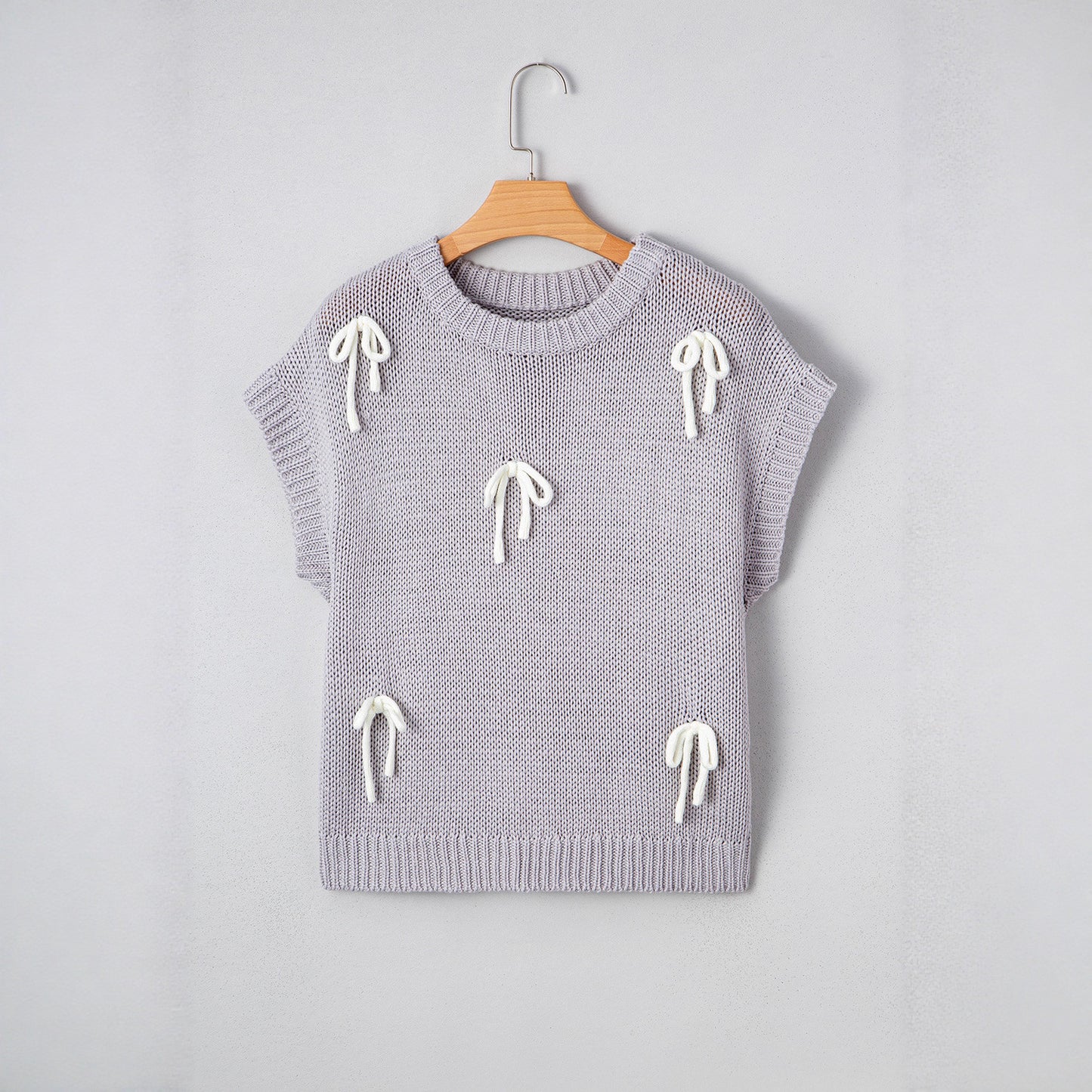 Women's Solid Color Hollow-out Loose Pullover Short Sleeve
