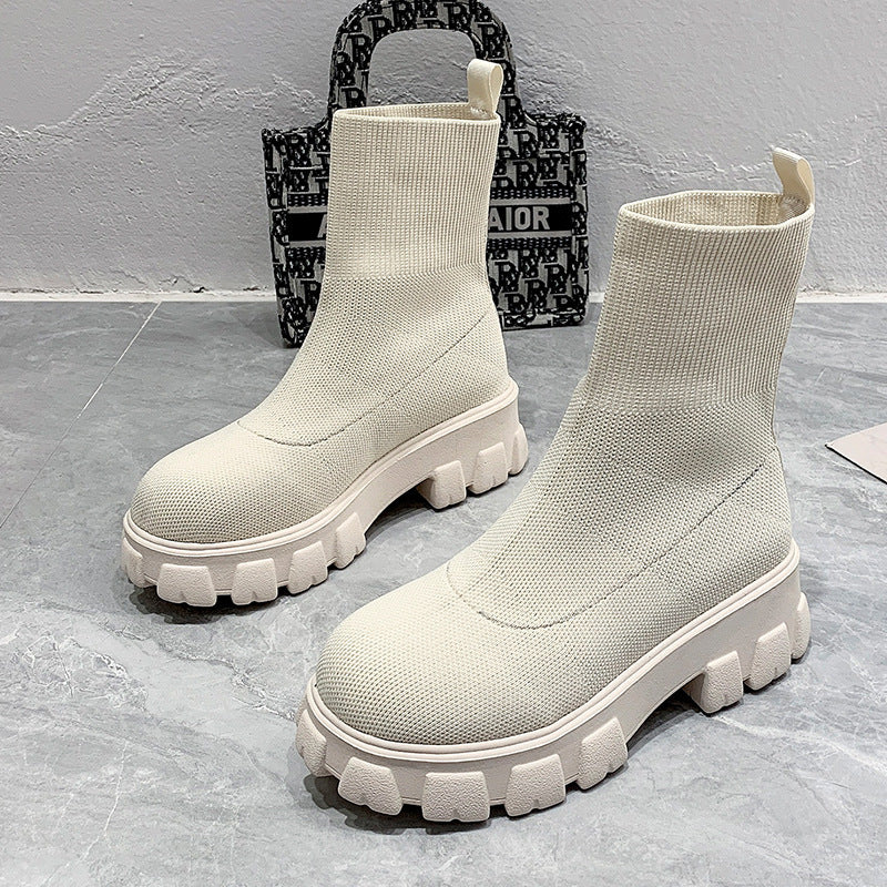 European And American Mid-tube Boots Set Foot Large Size