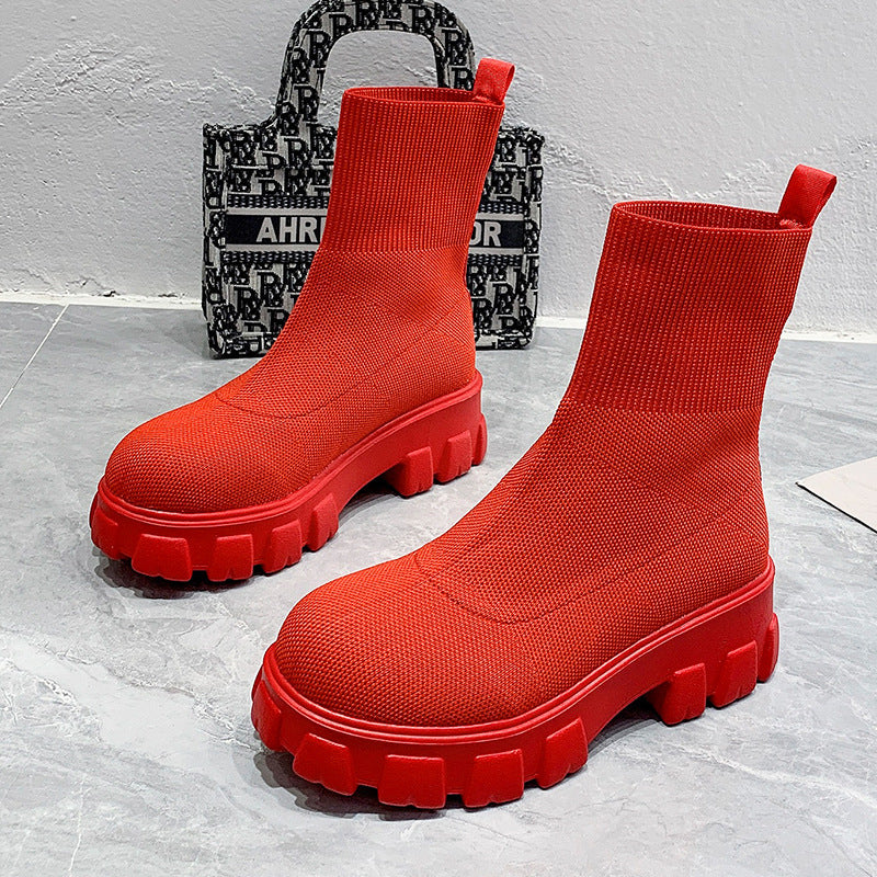 European And American Mid-tube Boots Set Foot Large Size