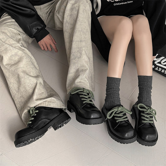 Big Head Derby Men's Platform Height Increasing Casual Leather Shoes