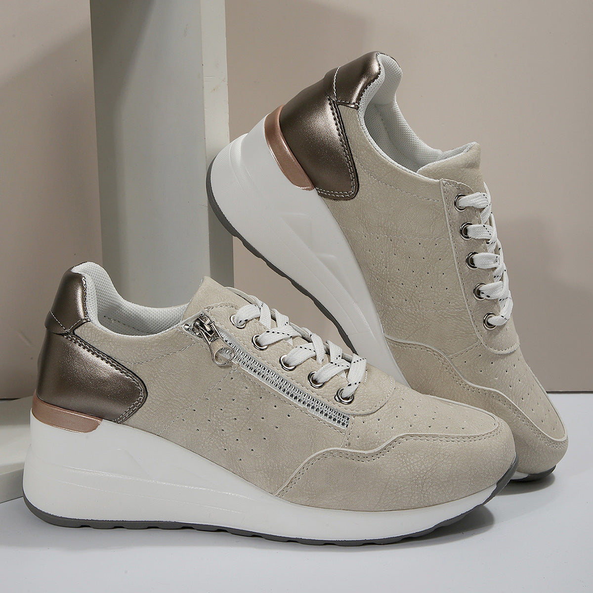 Burnt platform sneakers