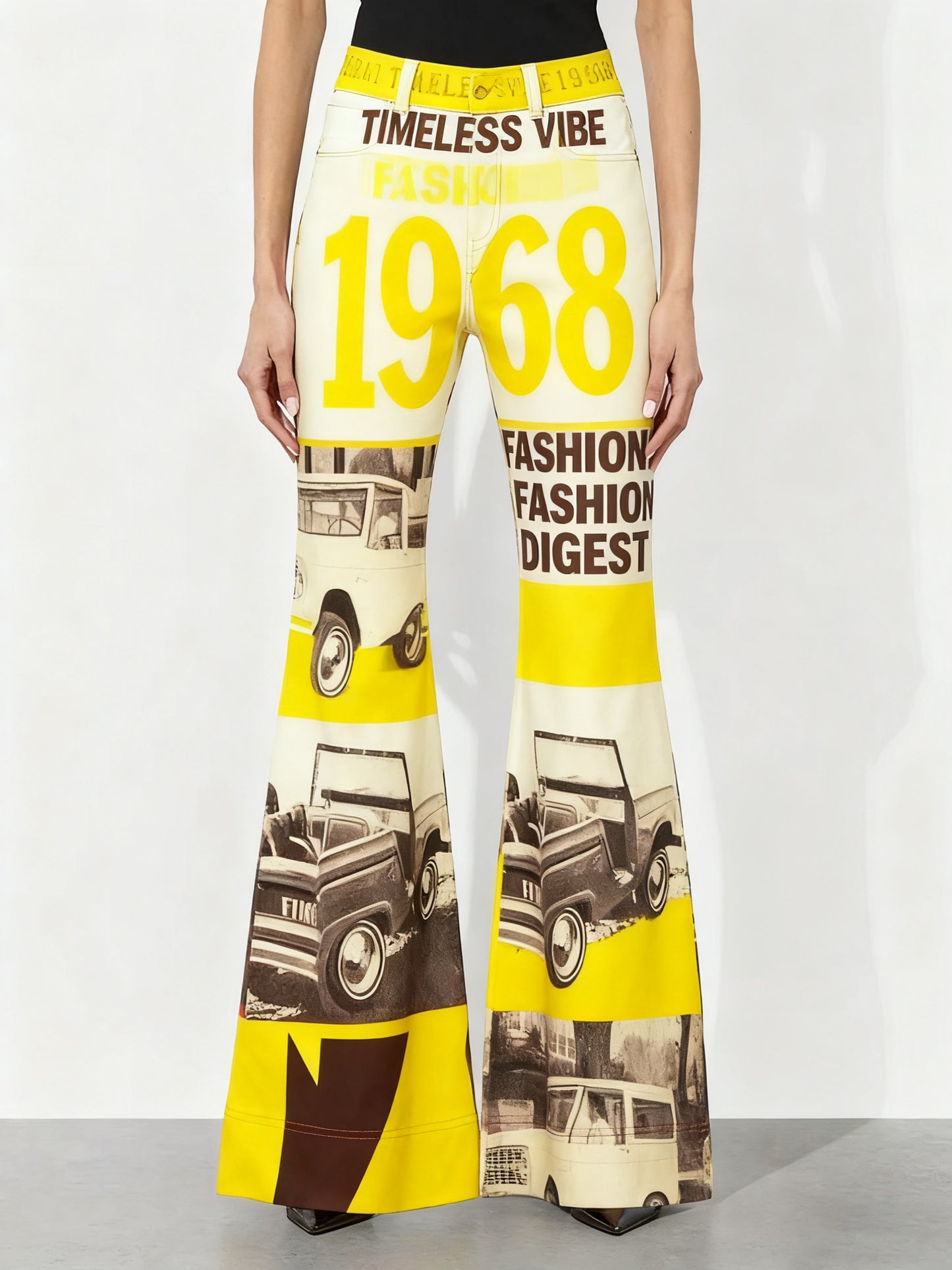 Fashionable Casual Wide-leg Pants, Women's Trousers With Colorful And Personalized Designs