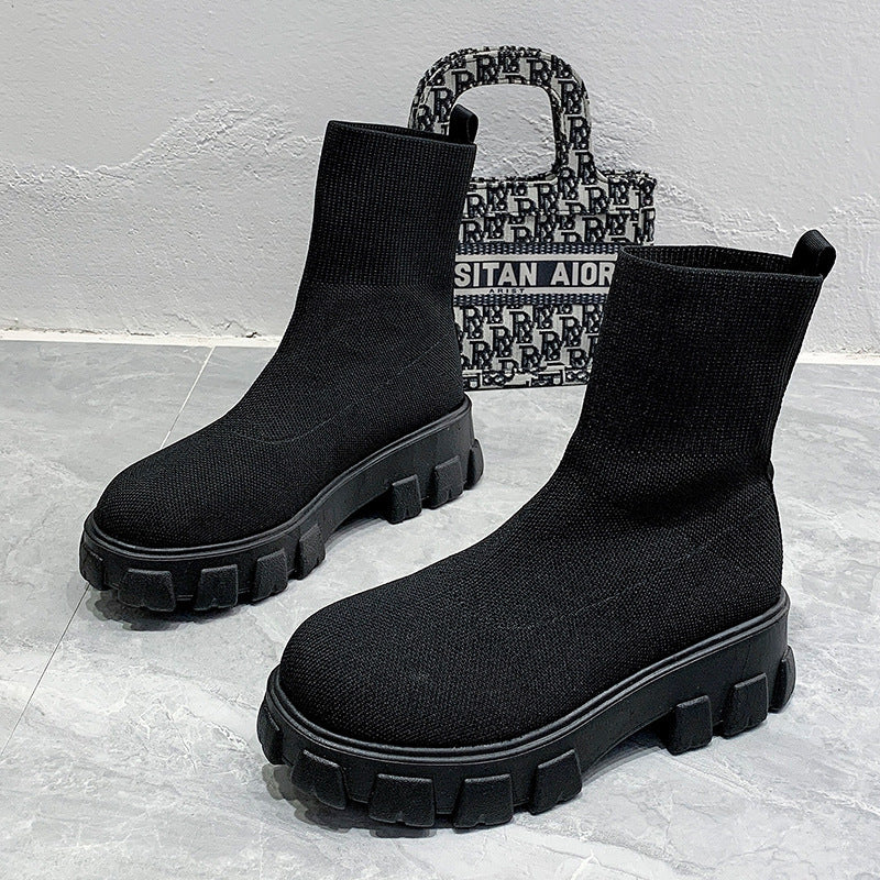 European And American Mid-tube Boots Set Foot Large Size