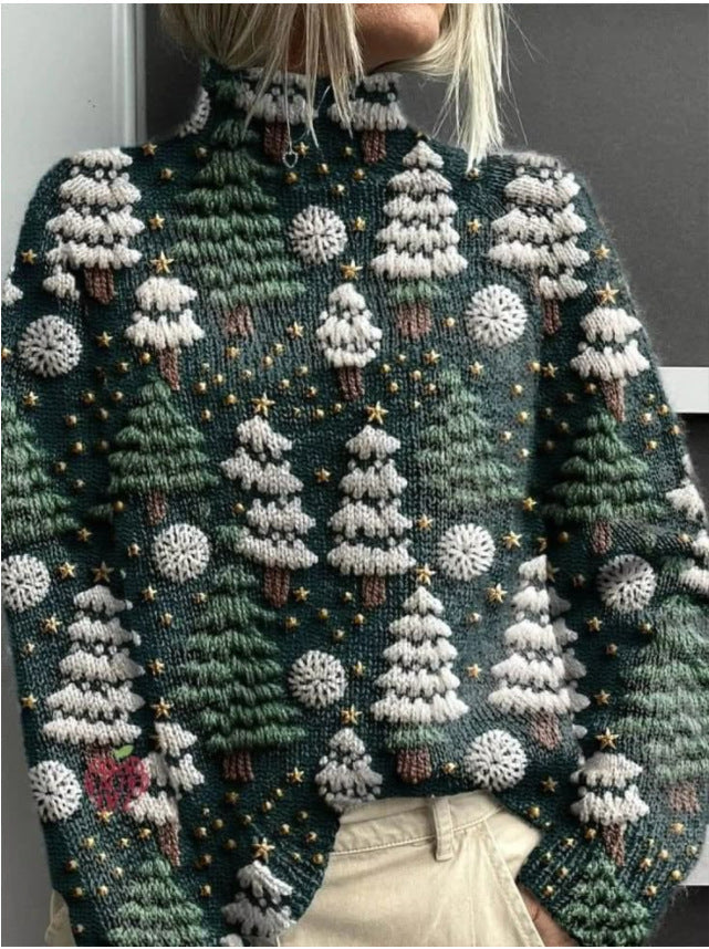 Women's 3D Digital Printing Fresh Cloak Coat Sweater Pullover