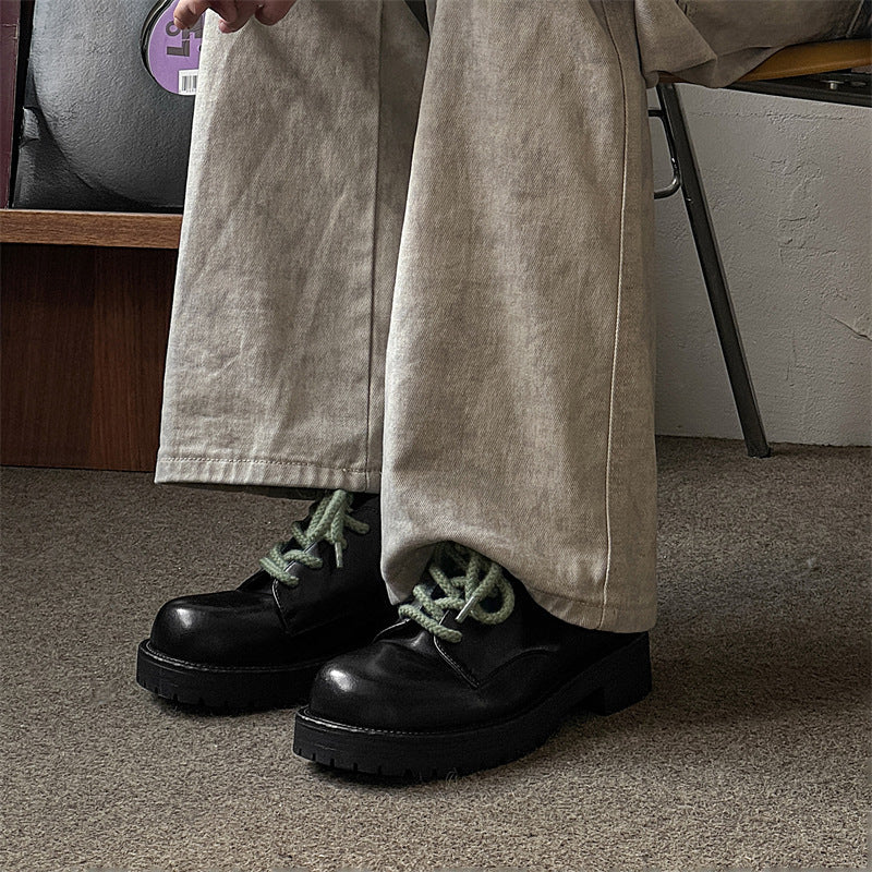 Big Head Derby Men's Platform Height Increasing Casual Leather Shoes