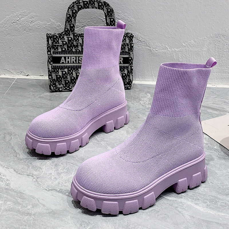 European And American Mid-tube Boots Set Foot Large Size
