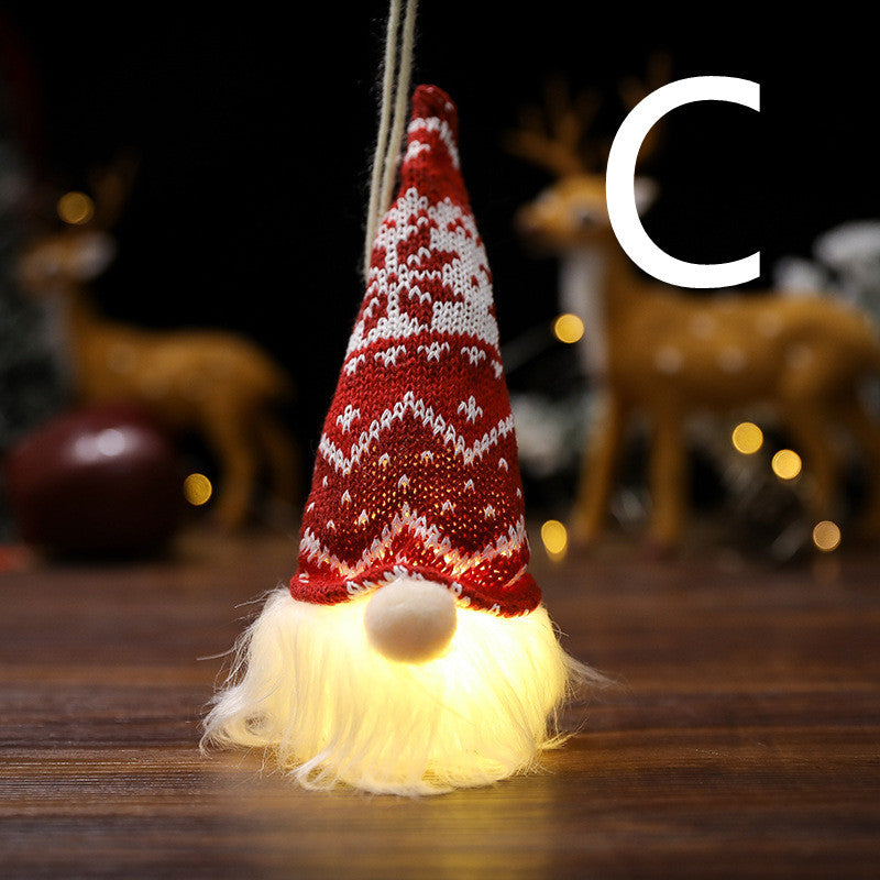 Santa Faceless Doll With Lighted Pendant