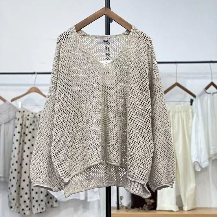 Loose Spring And Summer Sun Protection Casual Thin Mom Top Mesh
