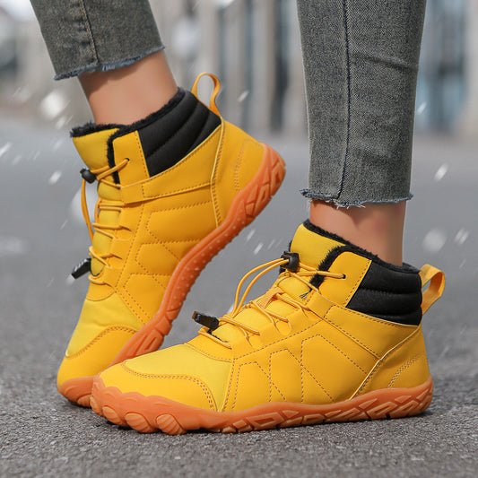 Men's Snow Boots Barefoot With Thick Fleece Sole