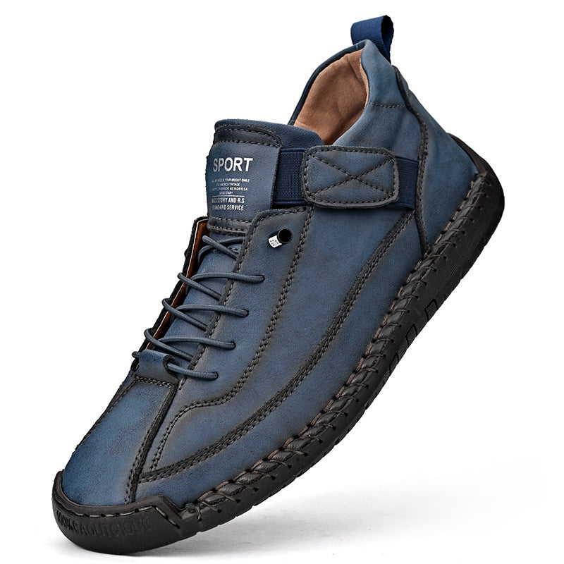 FallWinter Hot-selling Foreign Trade Cross-border Plus Size Men's Mid-Top Martin Boots Outdoor Casual Shoes Tooling Stitching Men's Shoes