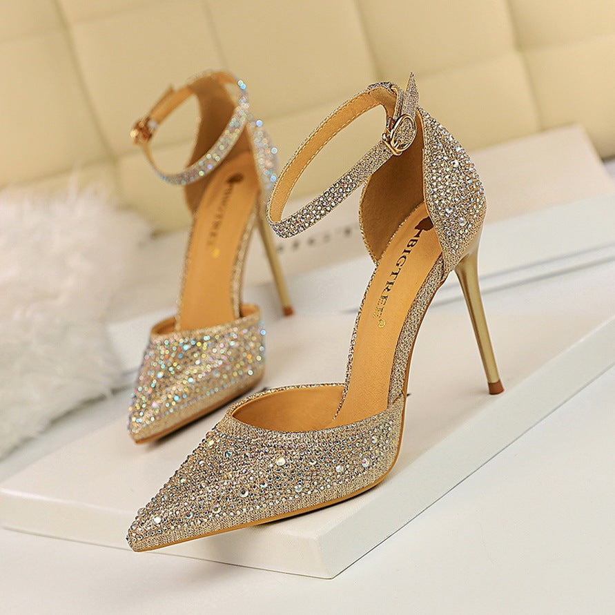 One word with shiny rhinestone female cool