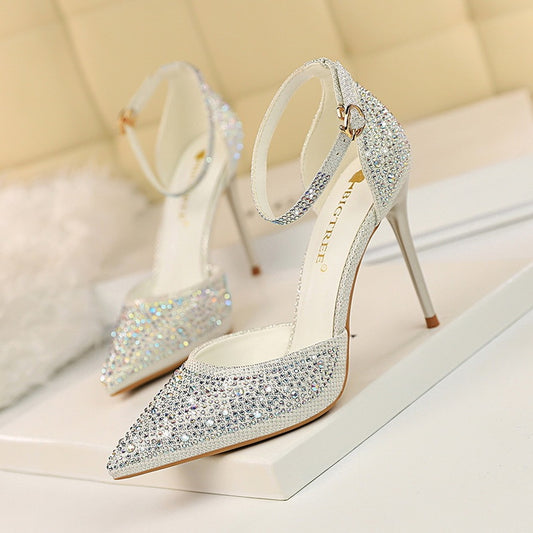 One word with shiny rhinestone female cool