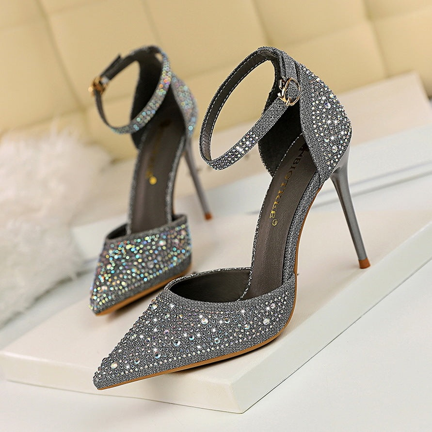 One word with shiny rhinestone female cool