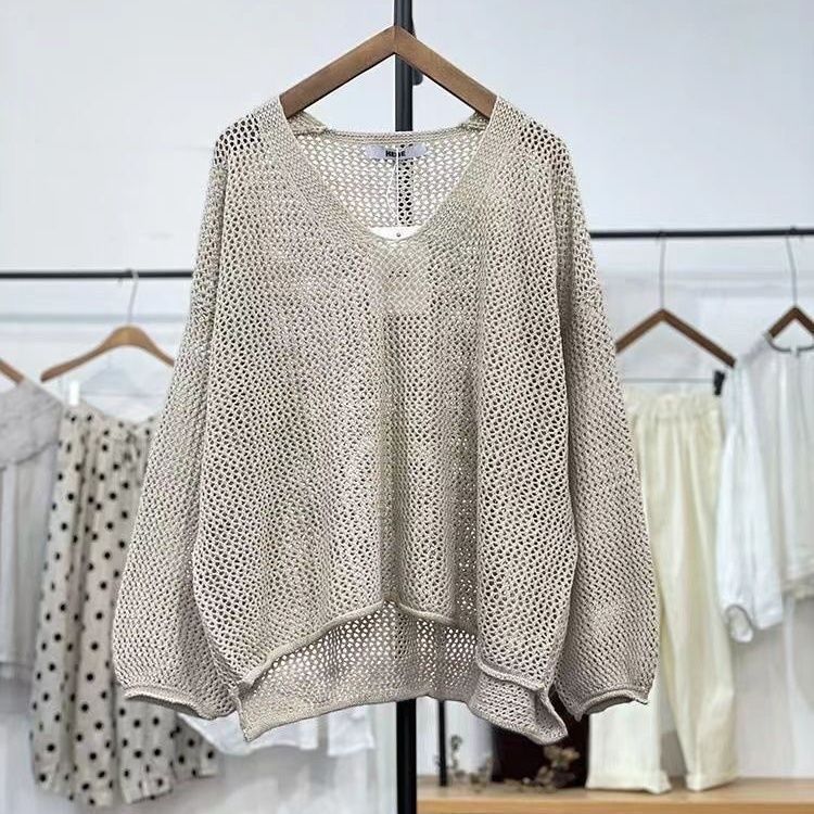 Loose Spring And Summer Sun Protection Casual Thin Mom Top Mesh