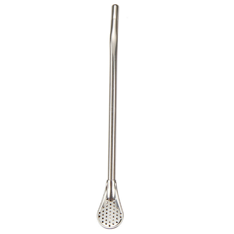 Stirring Spoon With Stainless Steel Filter Straw Mate Drink
