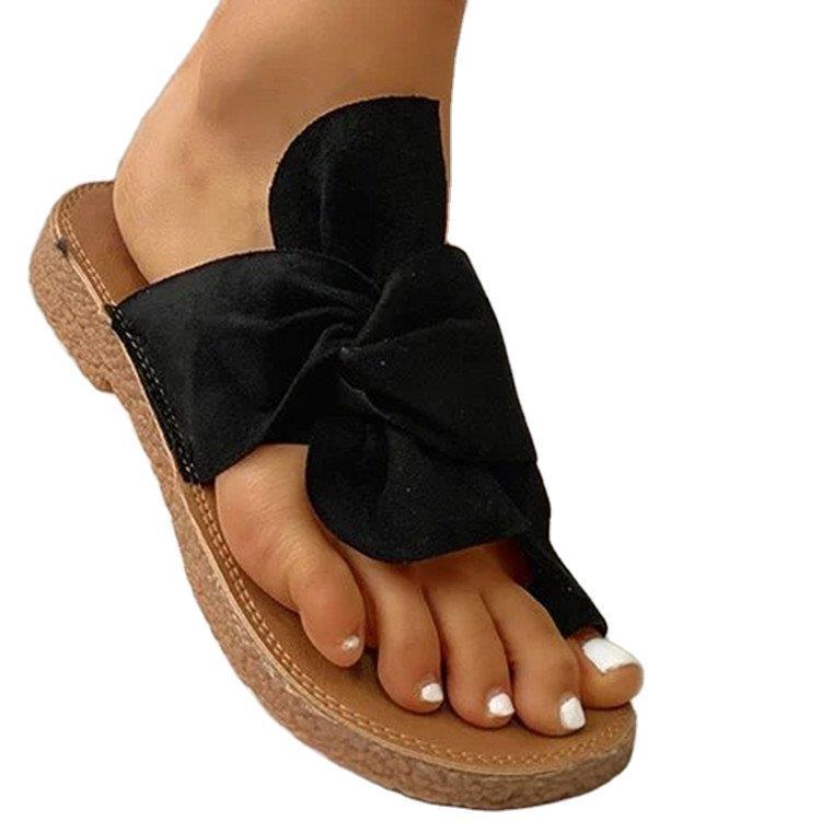 Beef Tendon Bottom Bowknot Plus Size Slippers Women