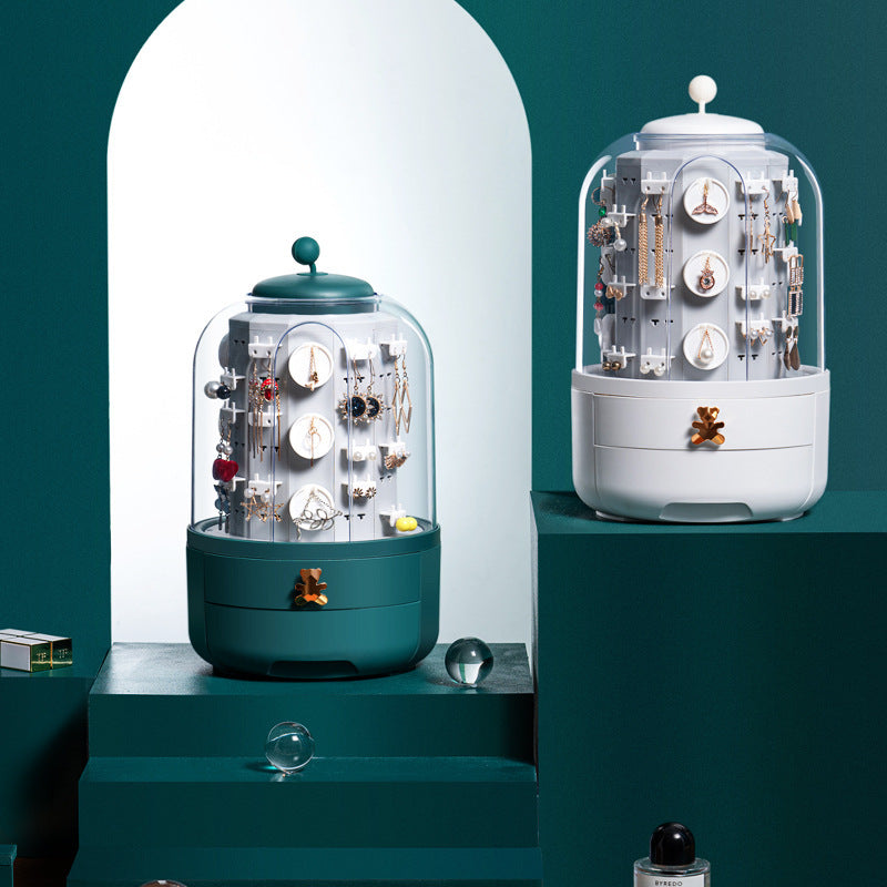 Fashion 360 Rotating Jewelry Box Earrings Necklace Rack Casket Large Jewelry Storage Boxes Organizer