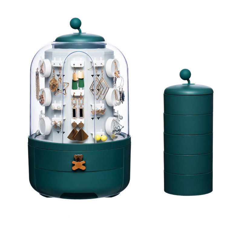 Fashion 360 Rotating Jewelry Box Earrings Necklace Rack Casket Large Jewelry Storage Boxes Organizer