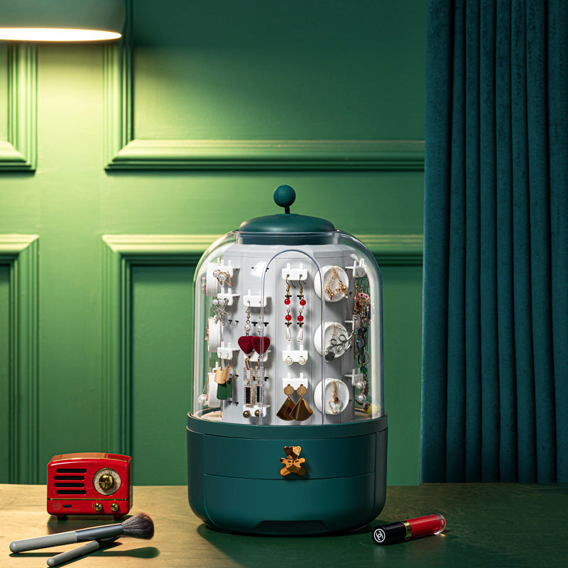 Fashion 360 Rotating Jewelry Box Earrings Necklace Rack Casket Large Jewelry Storage Boxes Organizer