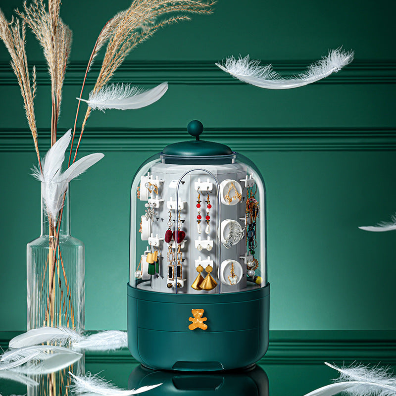 Fashion 360 Rotating Jewelry Box Earrings Necklace Rack Casket Large Jewelry Storage Boxes Organizer