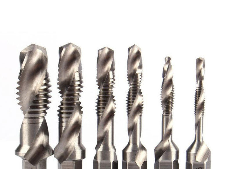 Cross-Border Hexagonal Shank Compound Tap High-Speed Steel Three-In-One Machine Tap Drill Bit Tapping Drill Integrated Spiral Tap