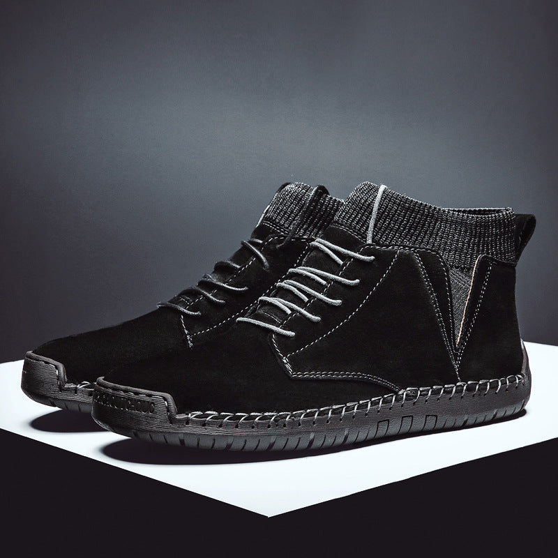 Winter Plus Cotton Plus Size Men'S High-Top Shoes Lace Up Wild Men'S Socks Warm Snow Boots