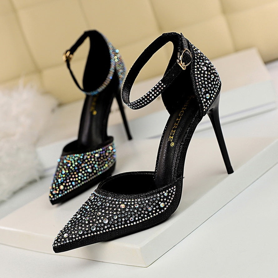 One word with shiny rhinestone female cool