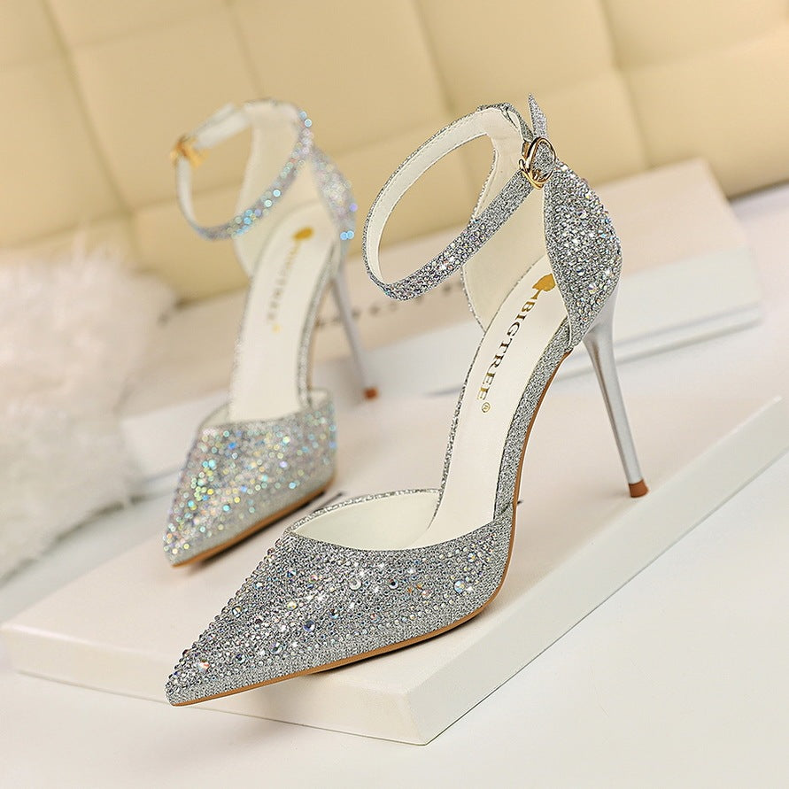 One word with shiny rhinestone female cool