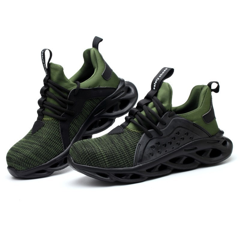 Flying fabric four seasons safety shoes
